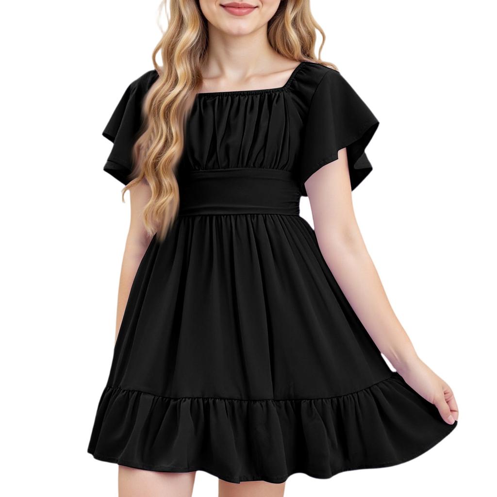 Girls' Summer Dress - Off Shoulder Ruffle Sundress