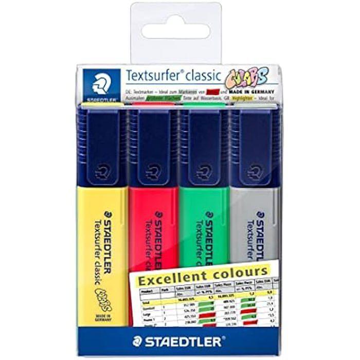 Surligneurs - STAEDTLER - Textsurfer Classic - Pointe Biseau 1-4 Mm - Étui Plastique - 4 Couleurs Excel