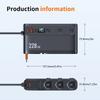 9 In 1 Power Outlet Adapter with 228W Large Power QC3.0 PD45W Fast Charging Telescoping Cable & LED Electric Display