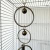 Stainless Steel Parrot Chew Toy Ring Bell Hanging Toy Bird Beak Grinding Toy For Macaw Cockatoo African Grey Cage Accessories
