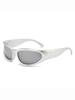 1pc Cyber futuristic silver Y2K Millennium personality fashion glasses MEN'S GLASSES WOMEN'S GLASSES
