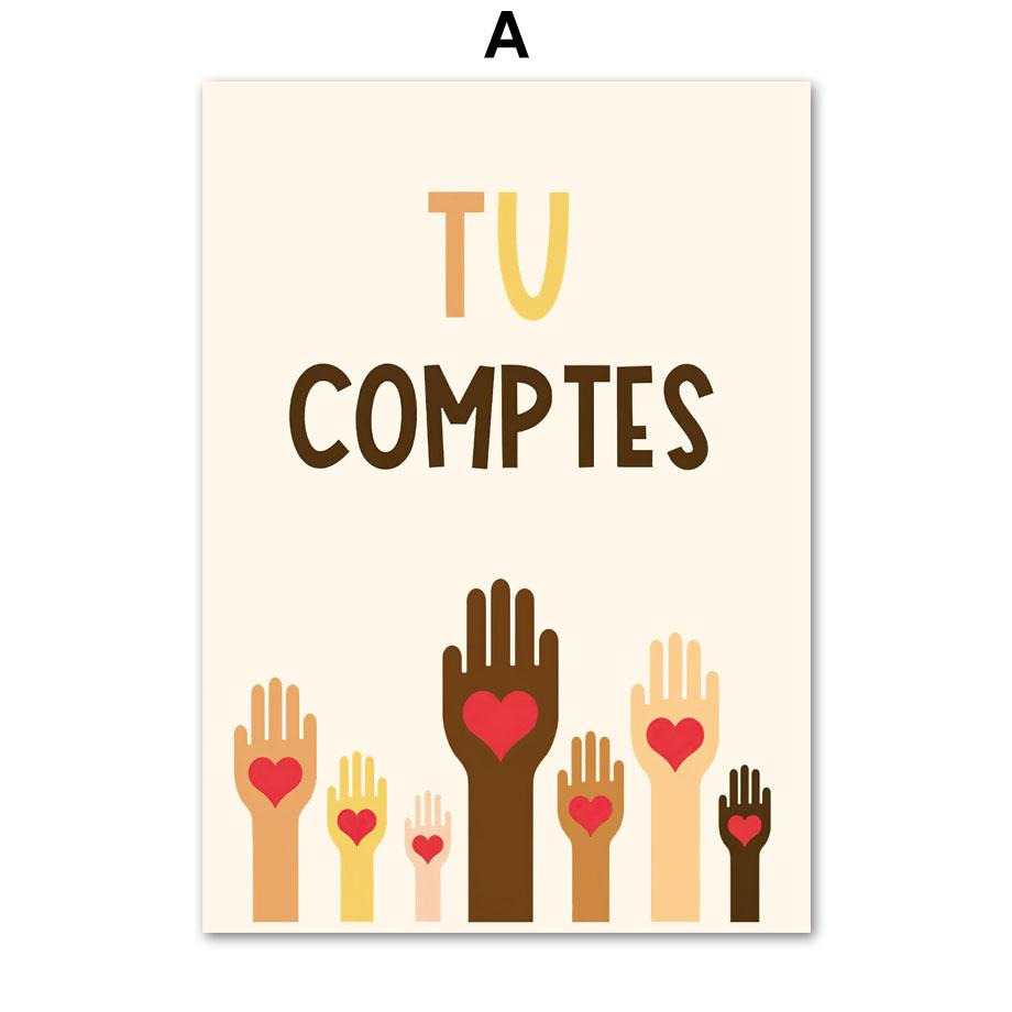 

Cette Terre Van Moi French Alphabet Multiplication Table Art Posters, Canvas Prints, Wall Pictures, Kids Room Decor 21x30cm No Framed