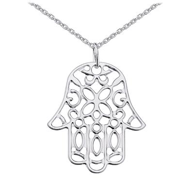 [M5931] - Rhodium-plated 'Fatma' Silver Necklace