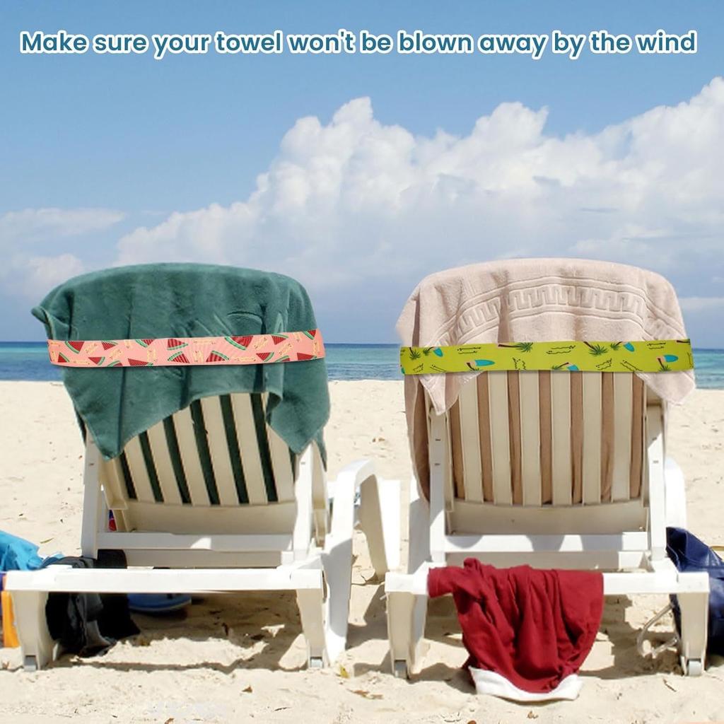 5Pcs Colorful Bed Sheets, Blankets, Clothing Storage Straps. Beach Chair Towel Straps To Prevent Being Blown Away By The Wind