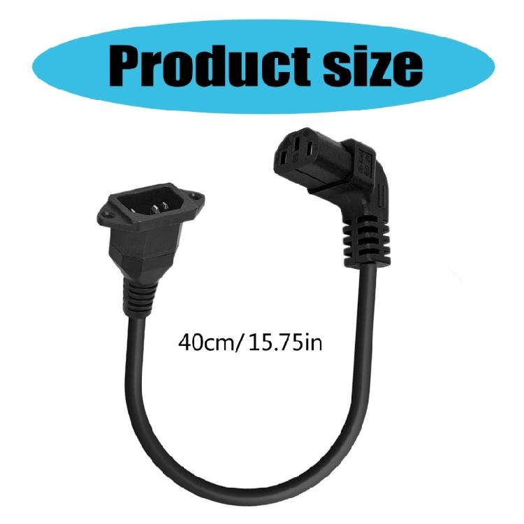 90 Degree  Up/Down/Left/Right Angled IEC 320 C13 Female to C14 Male Power Supply Extension Cord for Monitors Computers