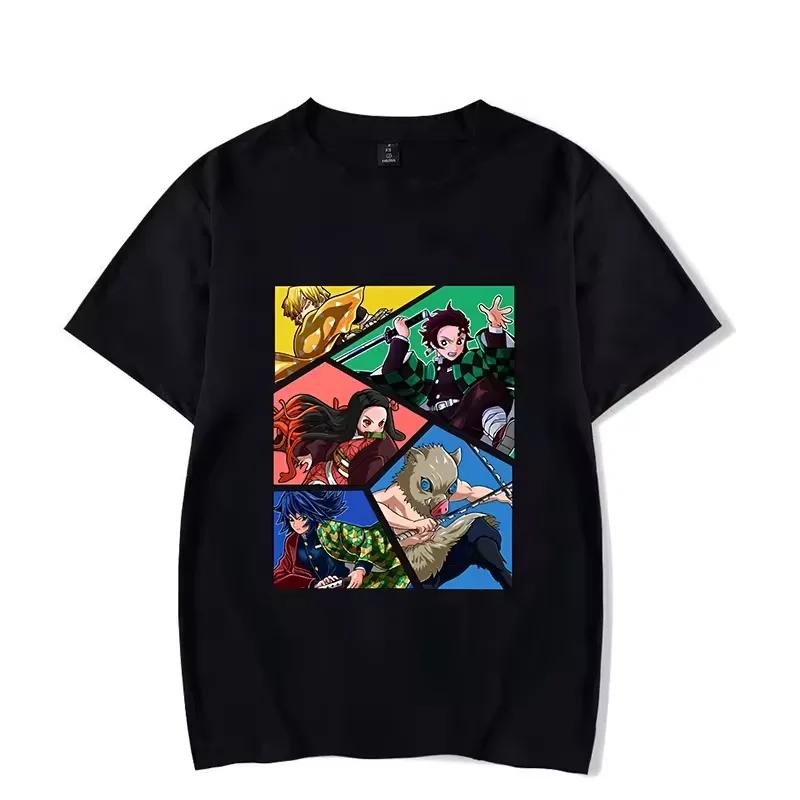Hot Anime Demon Slayer Series Printed T-Shirt Women Ladies Harajuku Casual Fashion Round Neck Short Sleeve Top