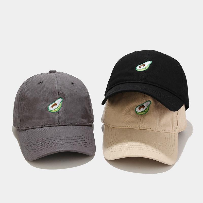 Spring new embroidered soft-top avocado cap men's and women's outdoor leisure sunscreen baseball cap