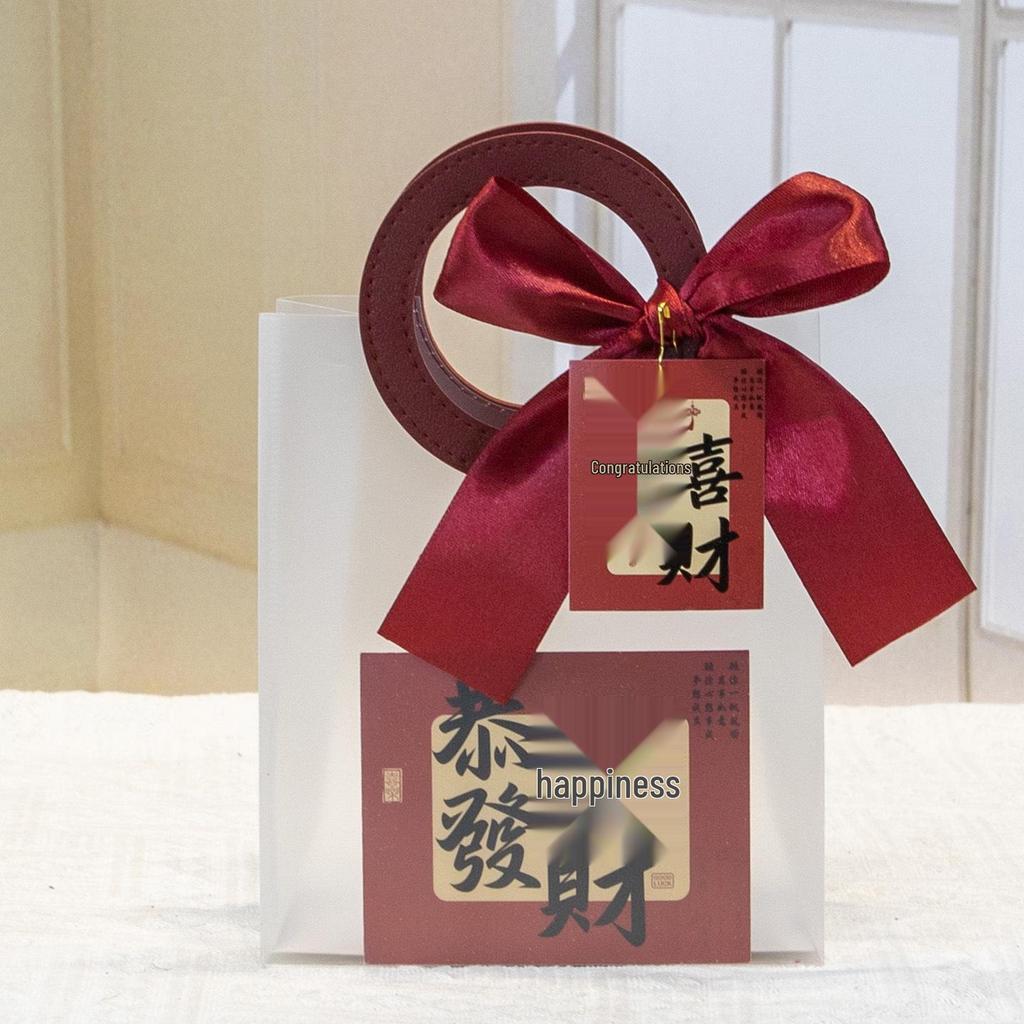 New Year’s Red Transparent Tote Bag - Souvenir and Gift Packaging for Spring Festival