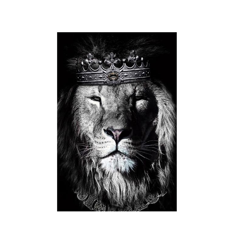 König der Löwen, Tierkunst, Leinwand-Poster und Drucke, moderne Malerei, Wandbilder für Wohnzimmer, Heimdekoration, Cuadros