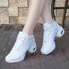 Fashion Women Girls Square Jazz Dance Sneakers High Top Soft Soled Mesh Breathable Modern Jazz Dance Shoes
