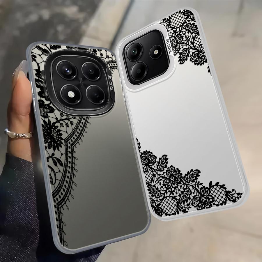 Back Phone Cover Case for Xiaomi Mi 12T Pro 13T 11 Lite Black Lace Patter Fashion