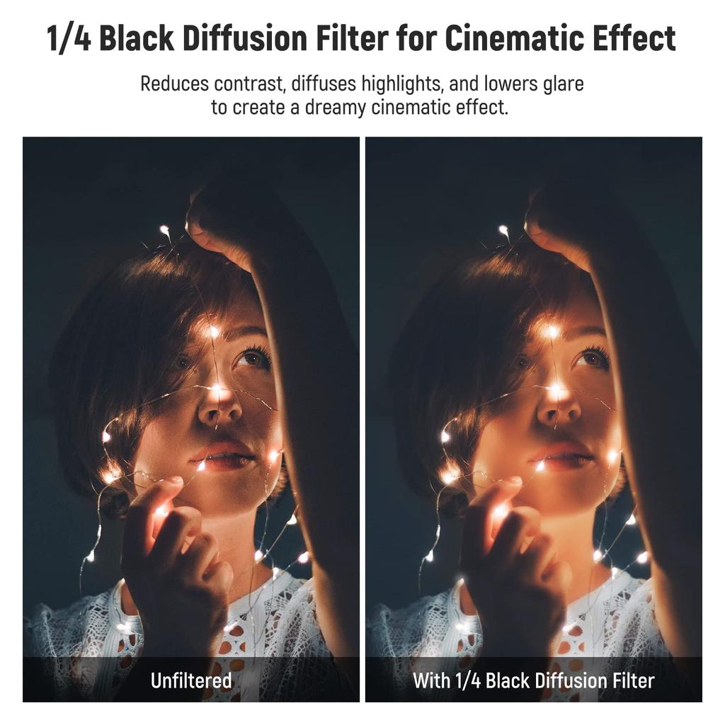 NEEWER Black Diffusion Dreamy Effect Square Filter HD Optical Glass Compatible with Tilta Compatible with SmallRig Mattebox Suitable for Cinematic