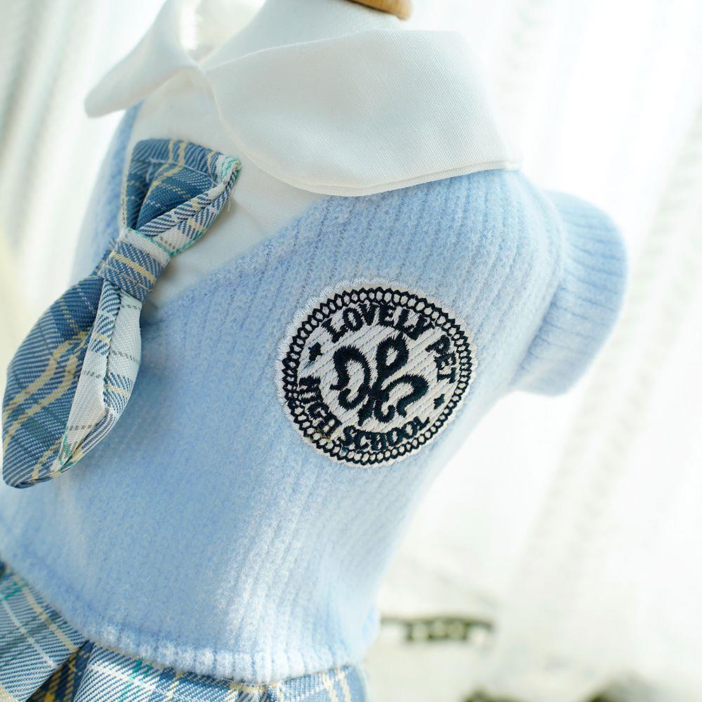 Plaid Woolen Dress for Small & Medium Dogs & Cats - Autumn/Winter