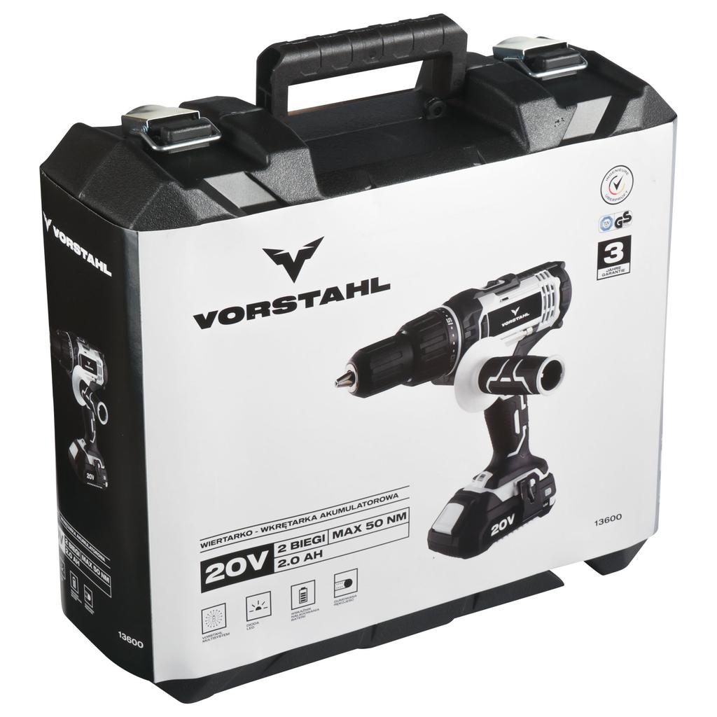 Cordless Impact Drill Driver 50Nm Battery 1x 2Ah Vorstahl Case