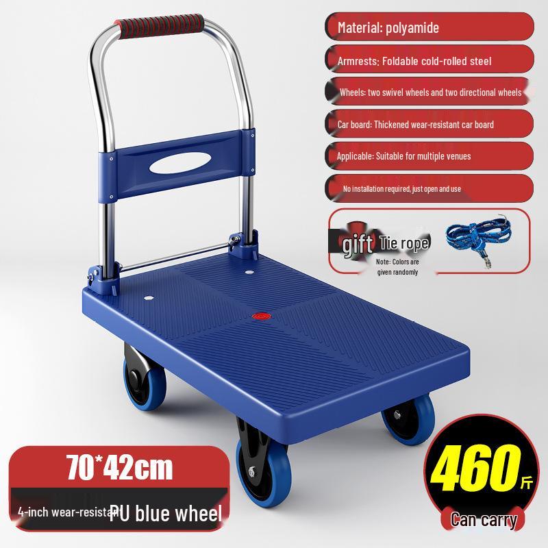 Foldable Lightweight Flatbed Hand Truck – Silent Multi-Functional Cart for Cargo