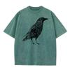 Sketch Bird Graphic Crew Neck Washed Tshirts Mother Day Tees Short Sleeve Classic  Cotton Funny Washed Tees Outdoor Adult