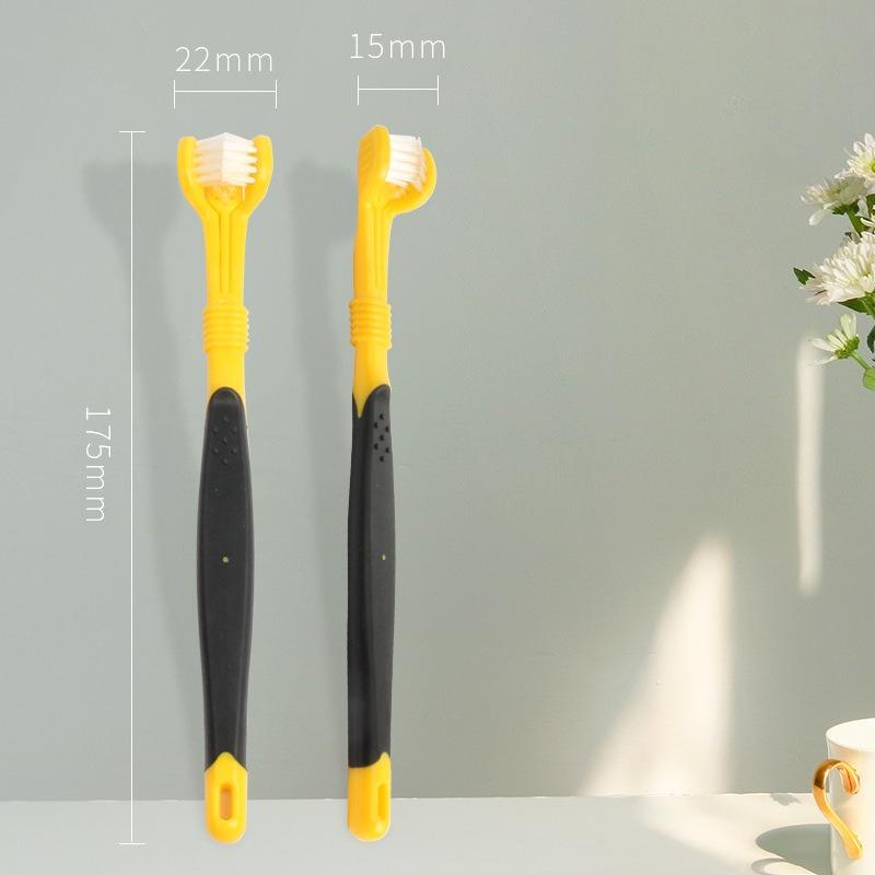 1Pc Pet Toothbrush Dog Cleaning Mouth Toothbrush Three Sided Multiangle Cleaning Tartar Teeth Health Care Tool Pet Supplies