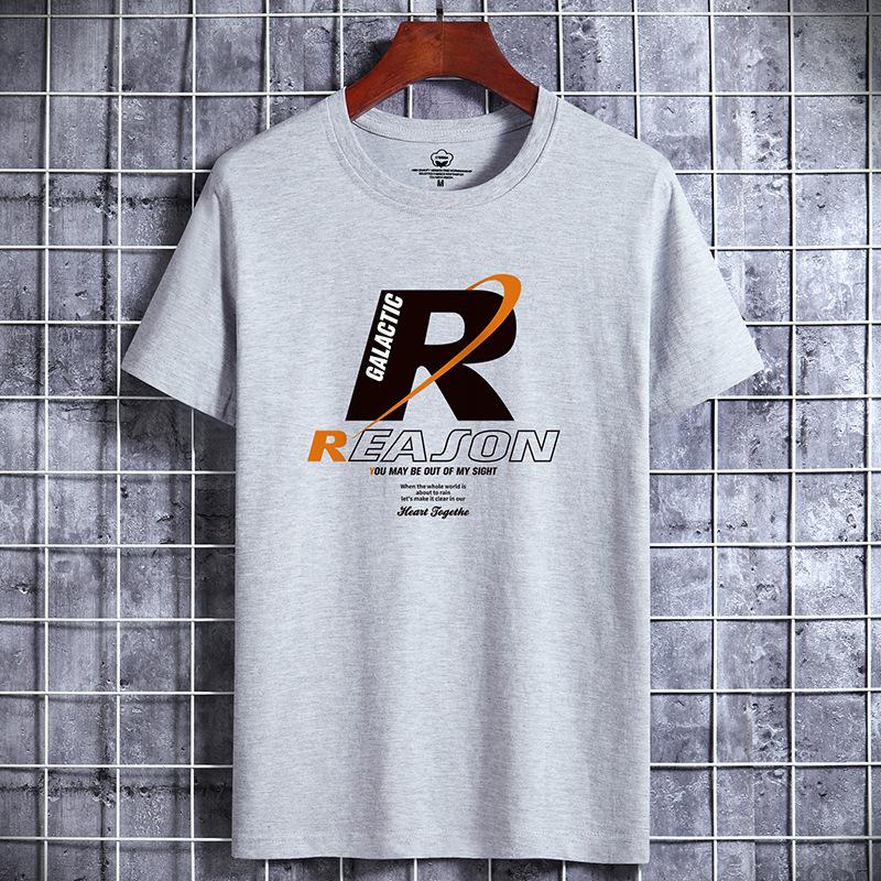 Lässige Herrenbekleidung Luxus Rundhals T-Shirt aus reiner Baumwolle Lustiger R-Print Streetwear Sommermode Vintage Y2k Style Top Übergroßes T-Shirt