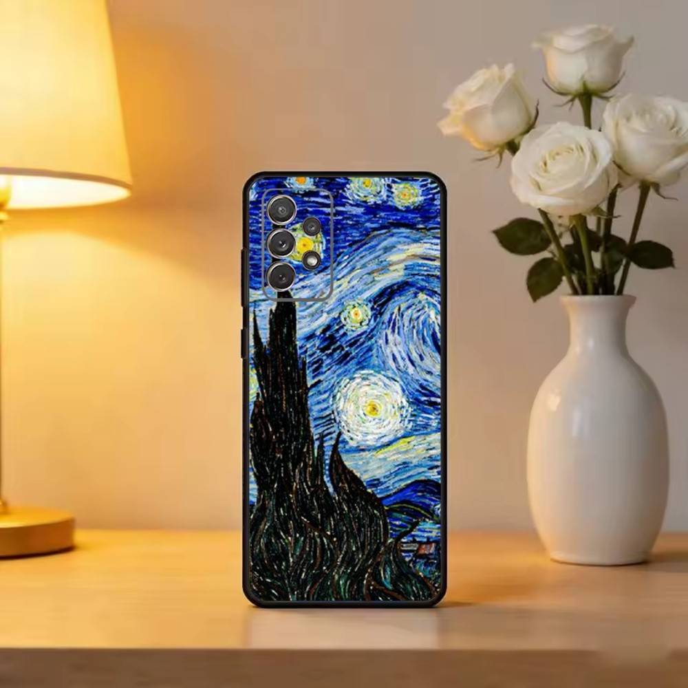 

R-Retro V-Van G-Gogh O-Oil P-Painting Phone Case For Samsung S25,S24,S21,S22,S23,S30,Ultra,S20,Plus,Fe Transparent Cover Samsung S20ULTRA5G