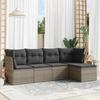 VidaXL Garden Furniture Set 5 Pcs with Grey Cushions Braided Resin 3217560