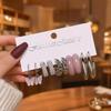 Korean Version of High-end Alloy Earrings Set Ins Wind Sweet Butterfly Pendant Acrylic C-shaped Earrings