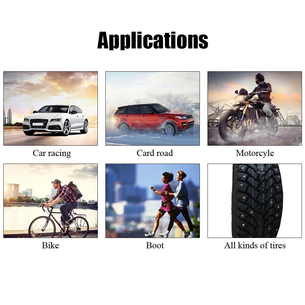 Qiilu 100pcs Tire Stud Screws Tire Anti-Slip Tips for Auto SUV ATV 9mm