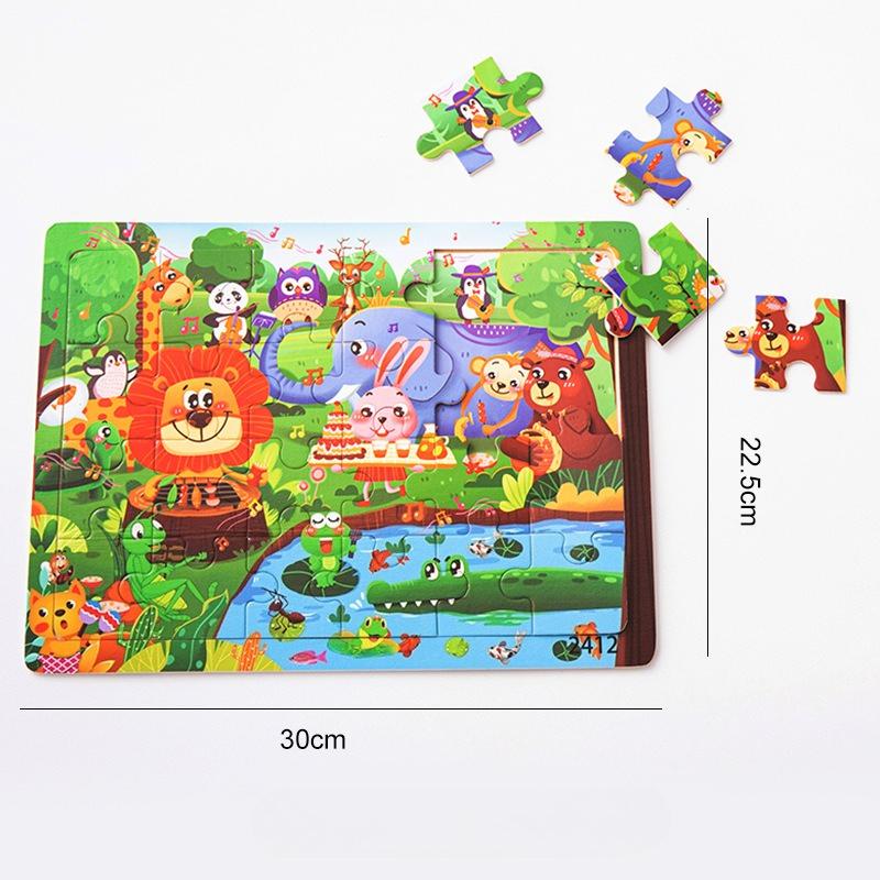 Wooden 120 Pieces Puzzle, Children's Animal Dinosaur Cartoon Plane Puzzle Baby Early Education Puzzle Building Block Toy