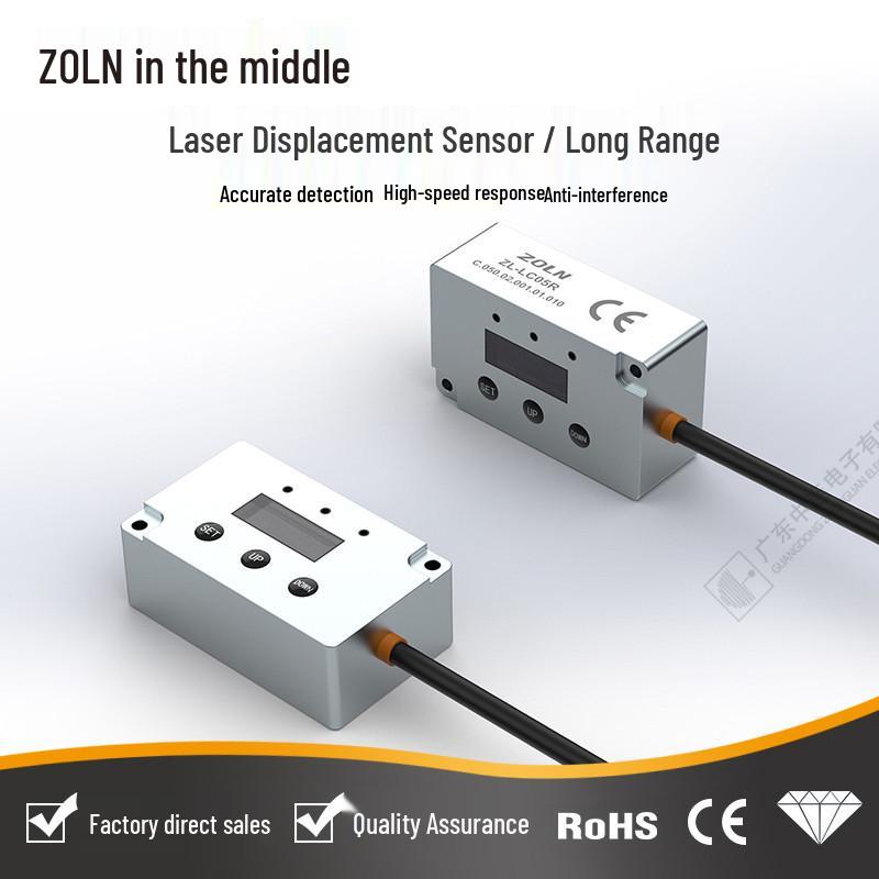 200mm-40m High-Precision Laser Displacement Sensor with Digital/Analog Output and Adjustable Sensitivity