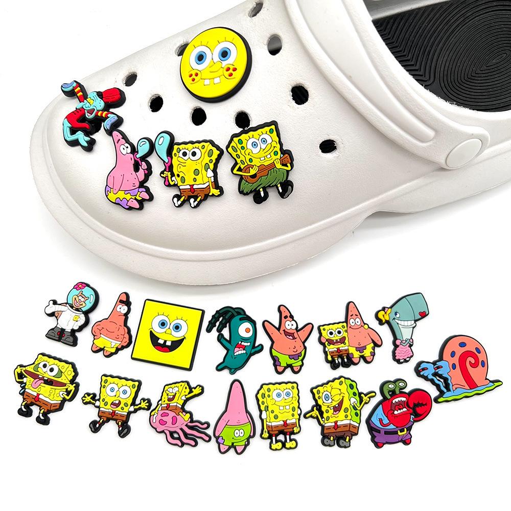 SpongeBob Shoe Charms: Soft PVC Rubber Decorations for Crocs & DIY Garden Shoes