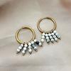 Natural stone earrings Circle Hoop Earrings For Women Exaggerate Circle Earrings Drop Earrings Gold plated hoop earring Retro