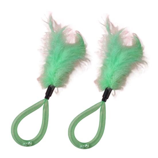 2Pcs Feather Cat Toys with Bells Interactive Spring Teaser Wand for Kittens Cats Interactive Cat Hunting Instinct Play Toy Colorful Pet Supplies