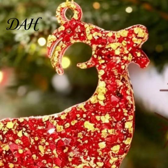 Acrylic Festive Hanging Pendants 2D Goat Christmas Tree Ornament, Zodiac Pendant with Gold String, Year Red Gradient Decor of The Ornament 2027,