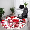 1pc Love Heart Print Carpet for Office Non-Slip, Round Carpet, Soft & Comfortable, Carpet for Office, Lightweight Round Floor Mat