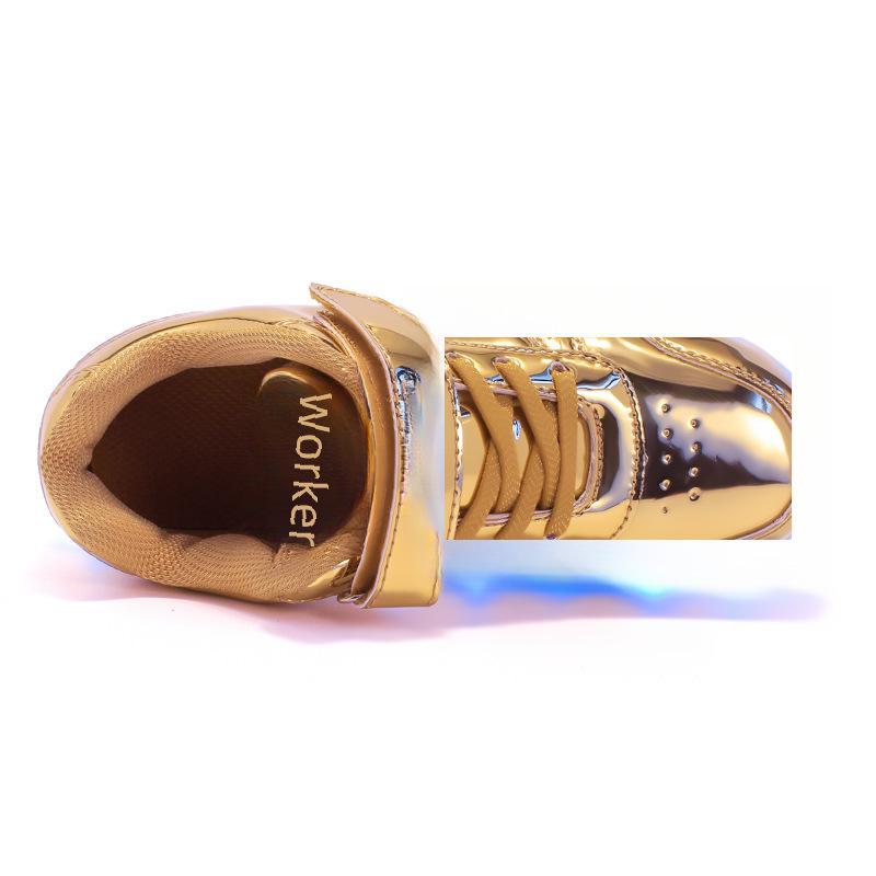 Sneaker da ballo luminose ricaricabili in stile coreano per bambini - Scarpe sportive alla moda che si illuminano per bambini