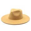 Wool Top Hat Casual Jazz Hat Tide Flat-Brimmed British Hat Ladies Big-Edged Retro Felt Hat