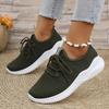 Womens Breathable Knitted Thick Sole Sports Shoes Casual Laced Outdoor Shoes Comfortable Low Top Running Shoes
