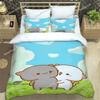 Cute Cartoon Bear Printed Bedding Sets Exquisite Bed Supplies Set Duvet Cover Bed Comforter Set Bedding Set Luxury Birthday Gift