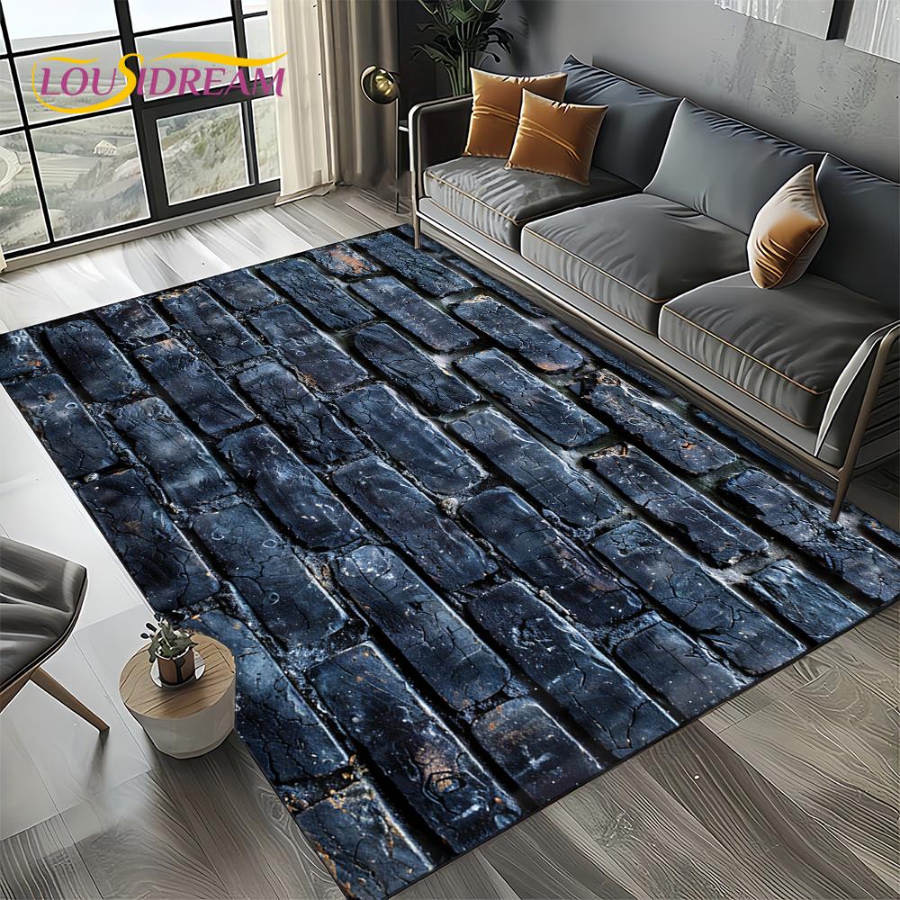 2025 New Style Brick Stone Building Wall Originality Rug Carpet for Living Room Bedroom Home Decor,kid Non-slip for Sofa Doormat