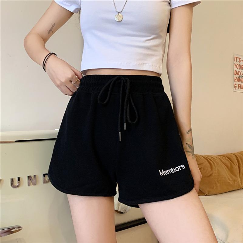 High Waist Shorts Women Summer Loose Slim Casual Wear Sports Black Wide Legs High Waist Home Pajama Pants