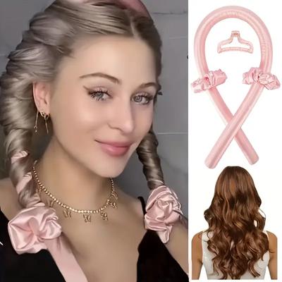 4pcs Heatless Curling Set Satin Hair Rollers for Overnight Curls Heatless Hair Curlers with Headband Gentle and Effective Hair Care