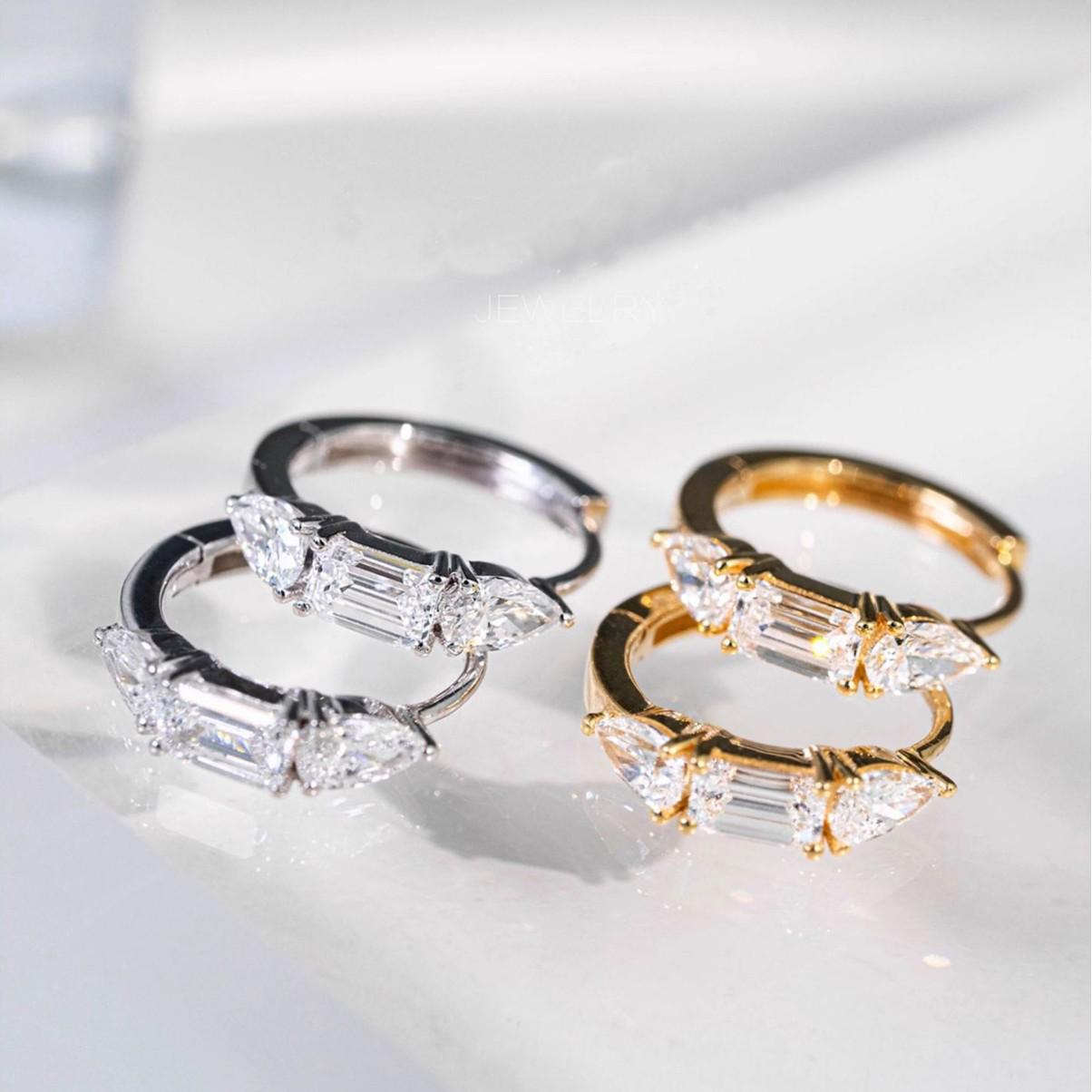 

Геометрические каффы из стерлингового серебра 925 пробы с цирконами - Элегантные женские серьги в стиле французской роскоши 925 Silver платиновый