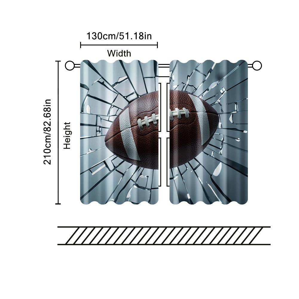 2 Stück Filtervorhänge (Ausgenommen sind Stangen, die ohne Batterien nicht beweglich sind.) American Football durch WändeHintergrundgeeignet für