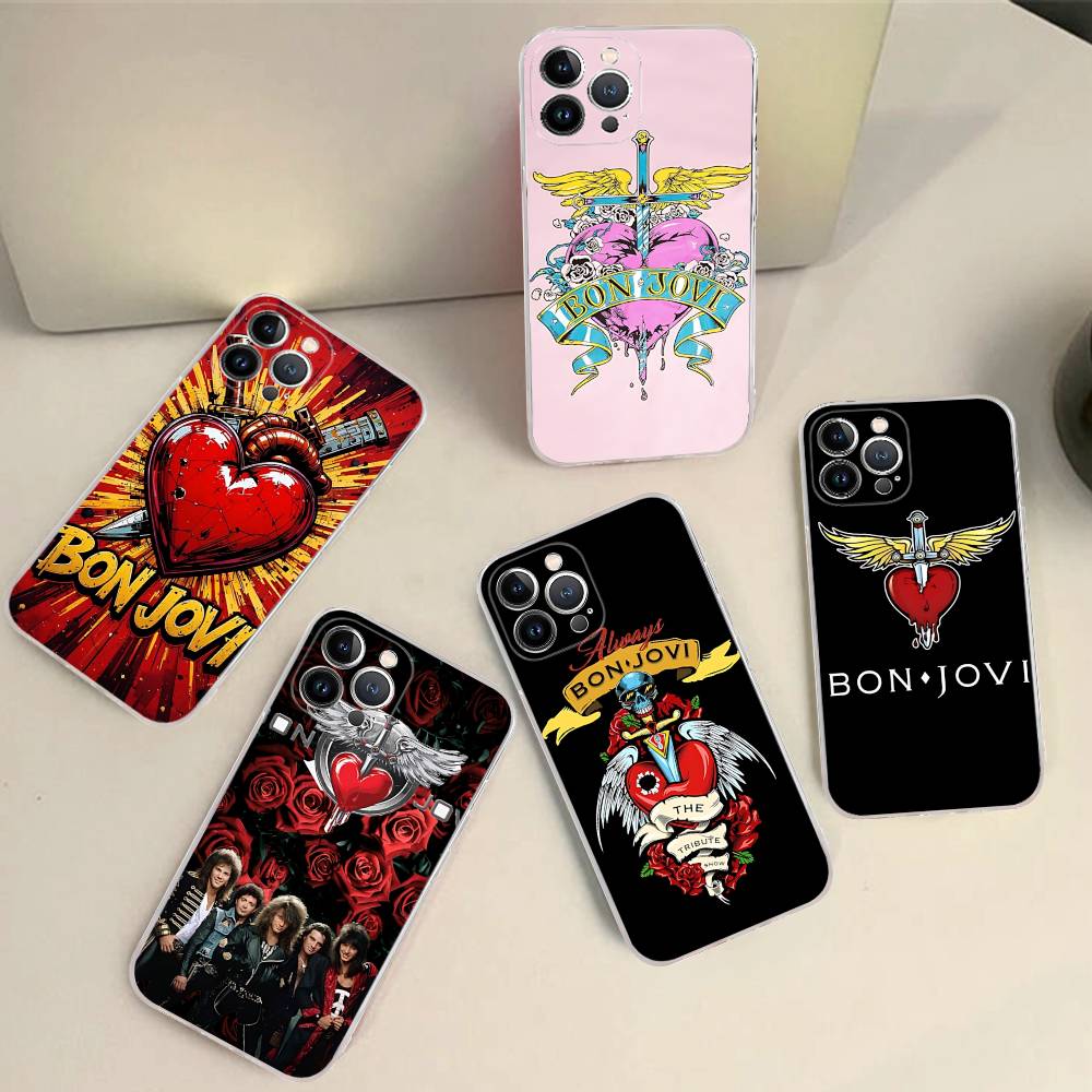 Rock Band B-Bon Classic J-JoviS For IPhone 17 16 15 14 13 12 11 Pro Max Plus Mini Funda For Transparent Cover