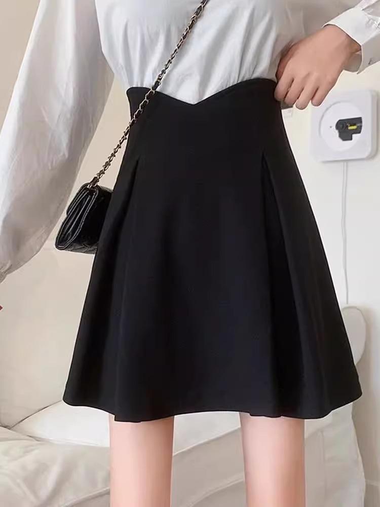 

Женская плиссированная миди-юбка А-силуэта с высокой талией больших размеров - Весна/Лето 2024 Large чёрный