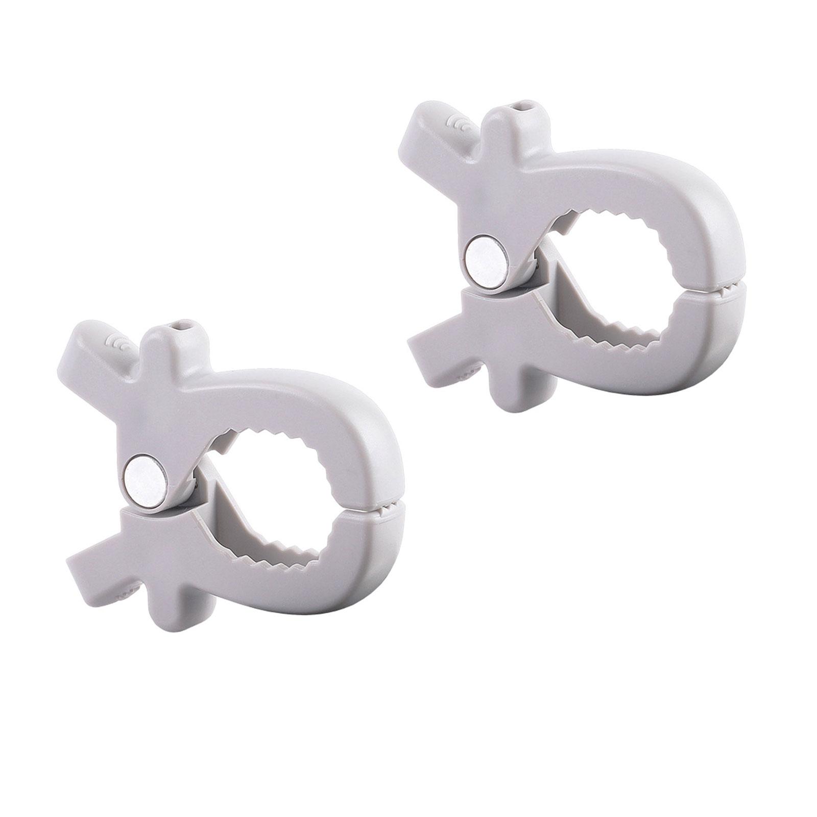 

2 шт. Красочные колышки для детской коляски для надежного крепления одеял и игрушек. Универсальные зажимы для коляски. Многофункциональные зажимы для коляски. серый