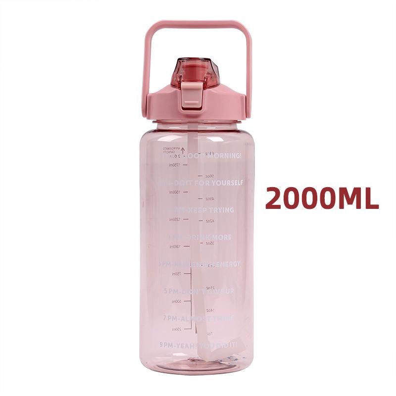

Water Sports 2l Bottle Time Marker With Straw Large Gym Travel Drink Summer Gift розовый