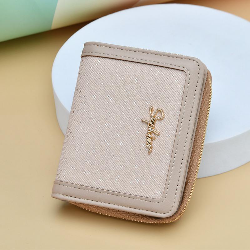 

Wallet Women s new fresh zipper card bag Small folding change bag Short women s high-end wallet