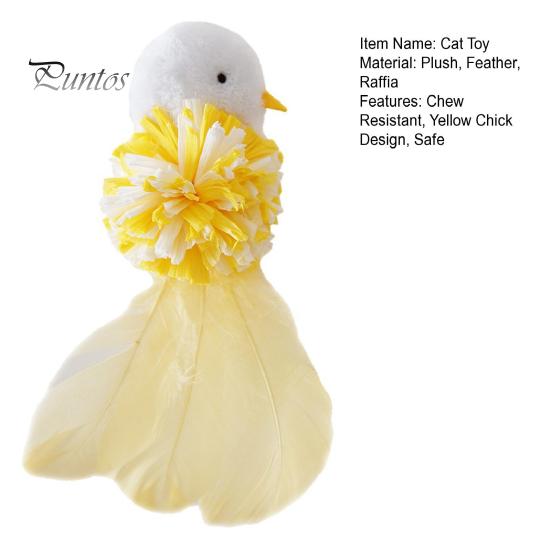 Kitten Chew Toy Feather Chicken Cat Raffia Yellow Chick Catnip Plush Boredom Relief Teething for Solo Enterainment