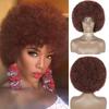 Kinky Curly Short Afro Wigs Black Natural Synthetic Wig para mulheres resistente ao calor Fibra afro-americana Wig