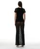 Partimento Woman Lace Flare Maxi Skirt_Black
